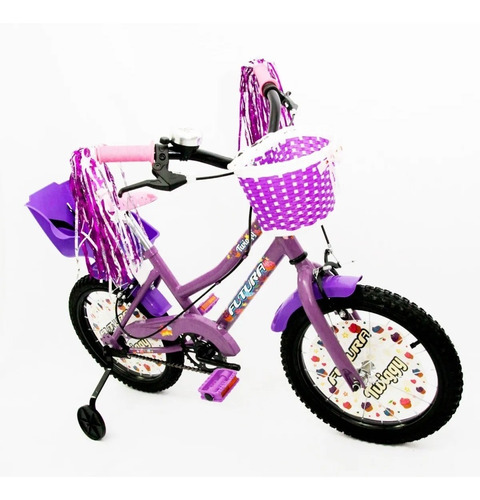 Bicicleta Infantil Futura R16 Nena Bmx Canasto Rueditas 4045