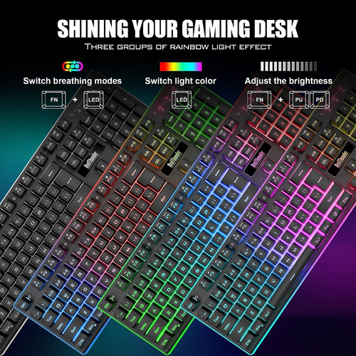 Kit De Teclado Mecánico Y Mouse Redthunder Game-yx-910, Rgb