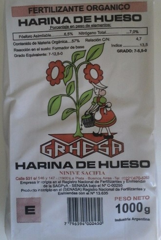 Harina De Hueso - Fertilizante Orgánico - Cañuelas