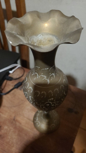 Florero Jarrón De Bronce Vintage (Usado)