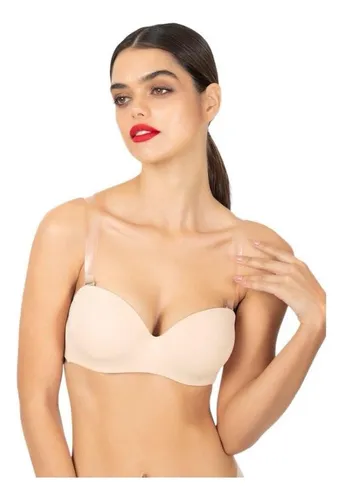 Pack 2 Brasier Adherible Invisible Copas Push Up Strapless