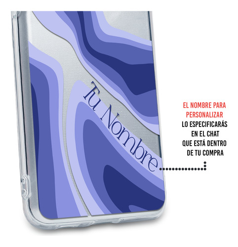 Funda Para Zte Para Mujer Curvas Azules Con Tu Nombre