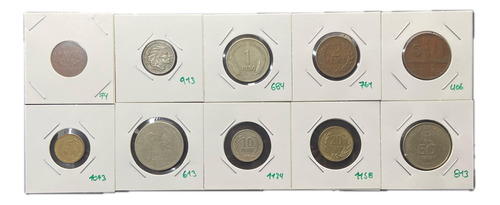 Set 10 Monedas Antiguas Colombia-centavos, Pesos-buen Estado