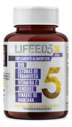 Lifeed5 Keto 30 Caps Jengibre, Vinagre Manzana Y Vitamina C