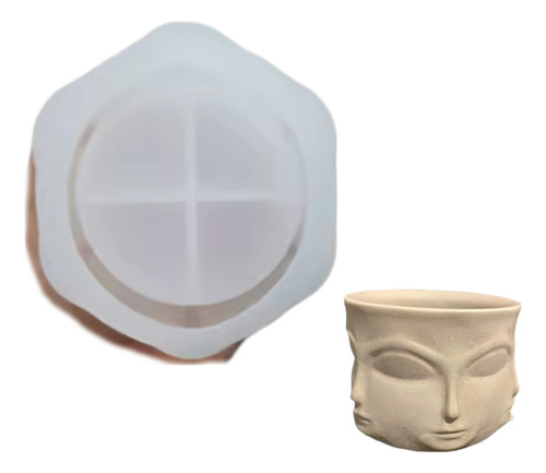 Molde De Silicon Maceta, Vaso Para Vela Caritas Yeso Cemento