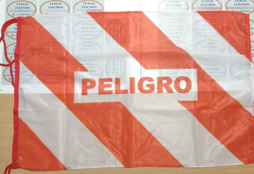 Bandera De Peligro 50x70cm Reforzada Vial Oficial Ley 24449