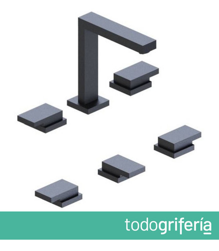 Combo Griferias Hidromet Block Plane Negro Lavatorio Y Bidet