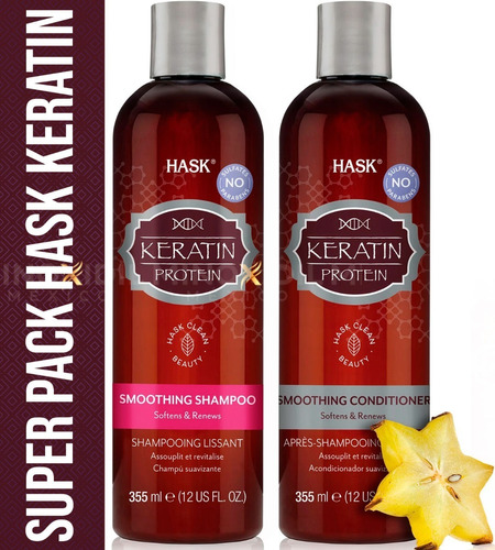 Shampoo  Acondicionador Hask Keratin Protein Premium 710 Ml