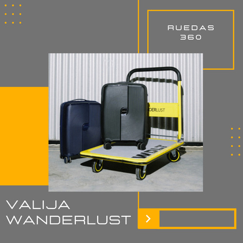 Valija Carry On Wanderlust Urban Mode Hard 20 Pulgadas Color Negro Cabina Viaje Rígida Con Ruedas Dobles Giro 360 Candado Tsa Interior Forrado Poliéster Bolsillo Frontal Asa Telescópica Reforzada