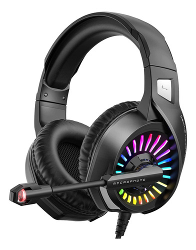 Audífonos Gamer Ziumier C/ Rgb/ Mic. Negros