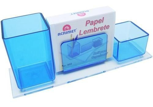Imagem 1 de 1 de Porta Lapis/clips/lembrete Azul Clear C/papel 947 2 Acrimet