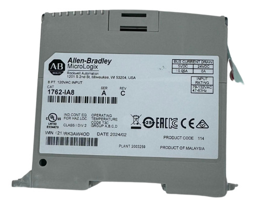 Módulo De Entrada Digital Allen Bradley 1762-ia8