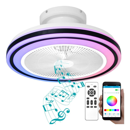 Dewshrimp Ventilador Techo Empotrado Aspa Altavoz Bluetooth