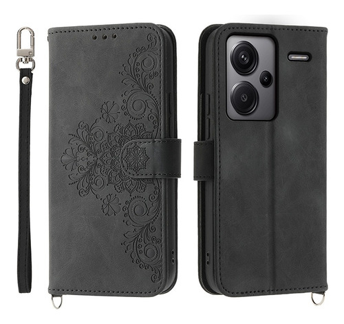For Redmi Note 13 Pro+ 5g 2 In 1 Wallet Card Slot Case+strap