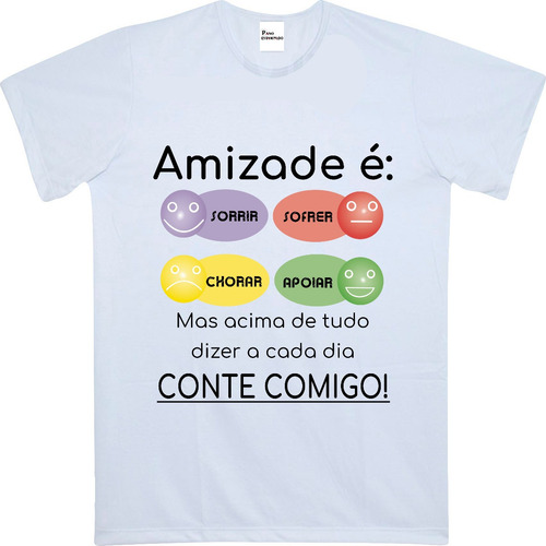 Kit Camiseta, Almofada E Caneca Amizade É