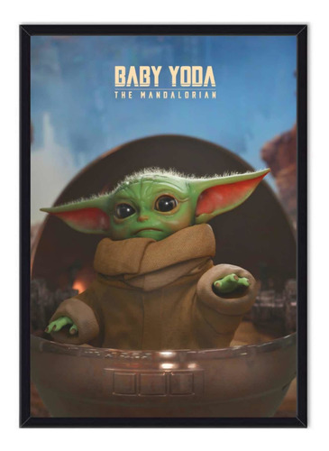 Cuadro Enmarcado - Póster Baby Yoda - Mandalorian 