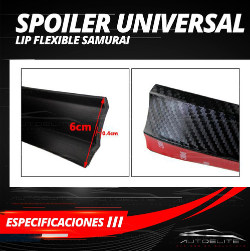 Imagen 4 de 9 de Lip Faldon Estribo Spoiler Universal Flexible Samurai 2.5m