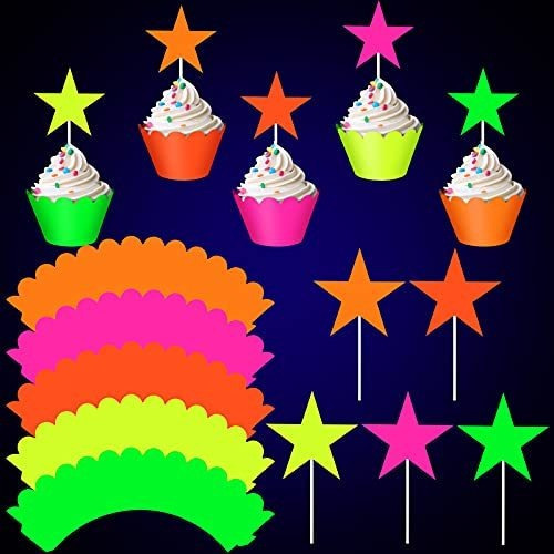 Luminosas  Spakon Glow Party Neon Party Supplies Neon Cupcak