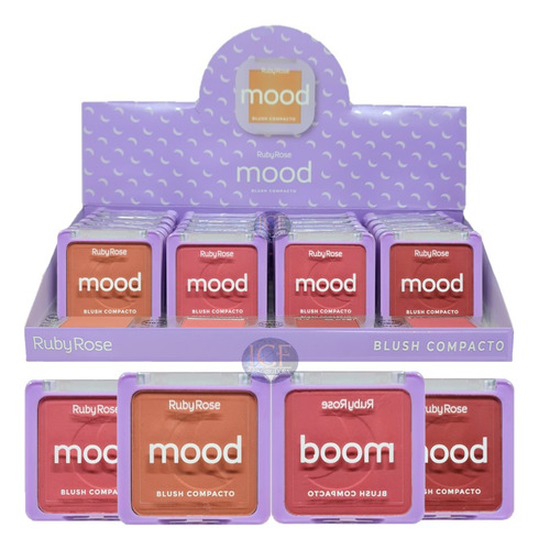 24 Blush Compacto Mood Hb582 Ruby Rose Atacado Sj