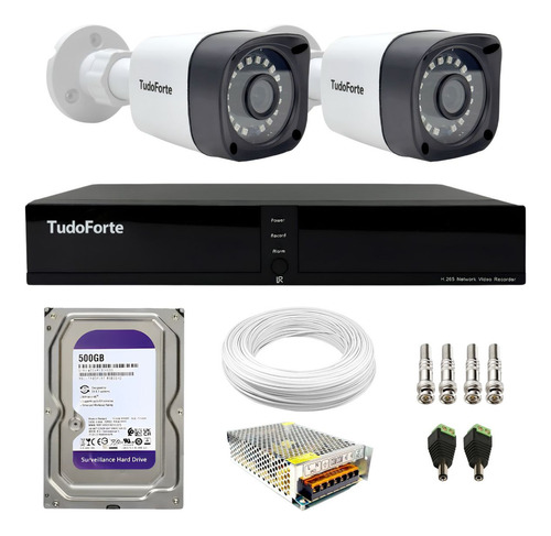 Kit 2 Câmeras Full Hd Dvr 4 Canais Com Hd Completo