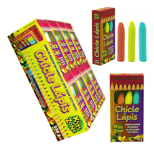 Chiclete Chicle Lapis Goma De Mascar Tutti Frutti C/24 Und