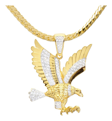 Metaltree98 Colgante De Águila Americana Mini Chapado En Oro