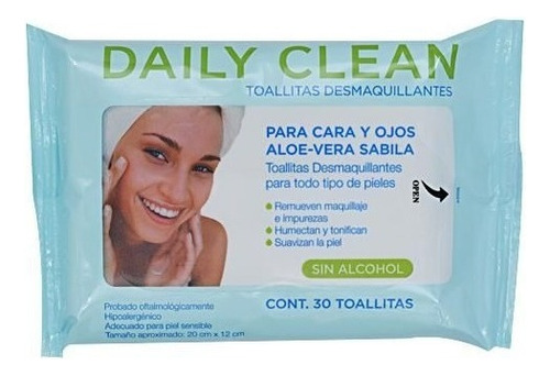 Toallitas Desmaquillantes Con Aloe Vera 30 Pz