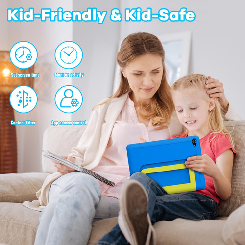 Tablet Jeazans Kids De 10 Pulgadas Con Android 14, 64 Gb De