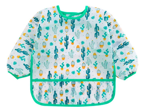 Babero Para Bebé Mangas Largas Impermeable Cactus