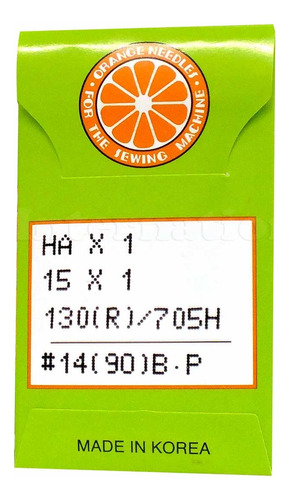 Agujas Orange Maquina Recta X 10 Unid - Punta Bolita #14/90