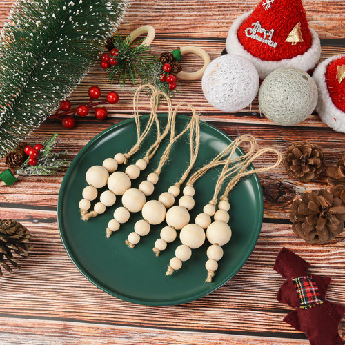 24 Adornos Colgantes De Madera Para Árbol De Navidad