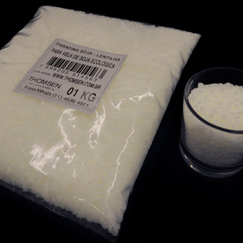 Kit 1 Kg Parafina Cera Soja + 20 Pavios 18cm + 10 Ilhos