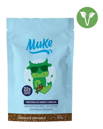 Proteína Vegetal Chocolate Avelã Vegana Refil 900g Muke +mu