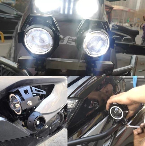 Imagen 2 de 7 de Kit Foco Led Ojo De Ángel Moto Parrilla Auto Luz Neblinero