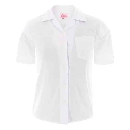 Blusa Blanca Escolar Corte De Ni a Manga Corta Girl Paradise