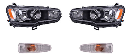 Cuartos + Faros 4 Piezas Depo P/ Mitsubishi Lancer 2008-2015