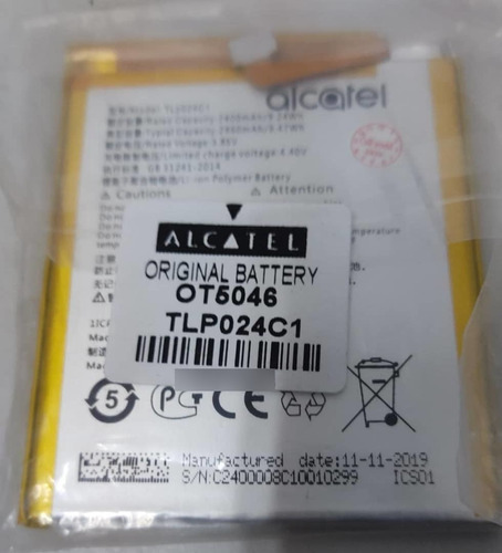 Bateria Pila Alcatel A30 Ot5046 / Ot5059r Tlp024c1 Tienda