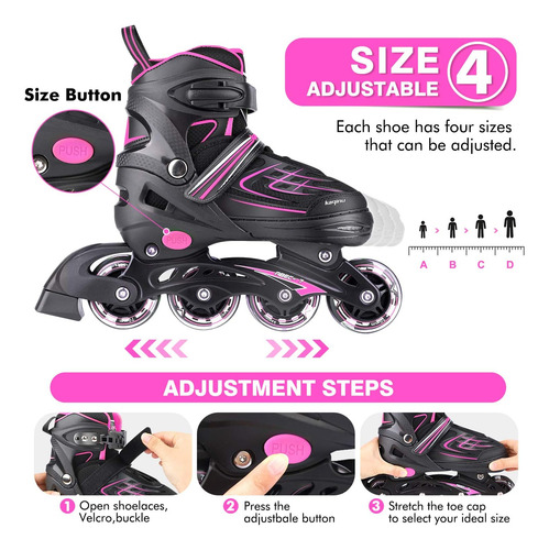 Patines En Línea Ajustables Kaqinu, Patines En Línea Para Ex