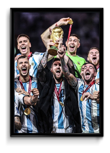 Cuadro Argentina Campeon Modelos 20x30 (marco+lámina+vidrio)