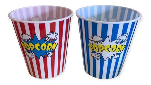 2 Bowl Para Popcorn Cabritas De Plástico 16x17