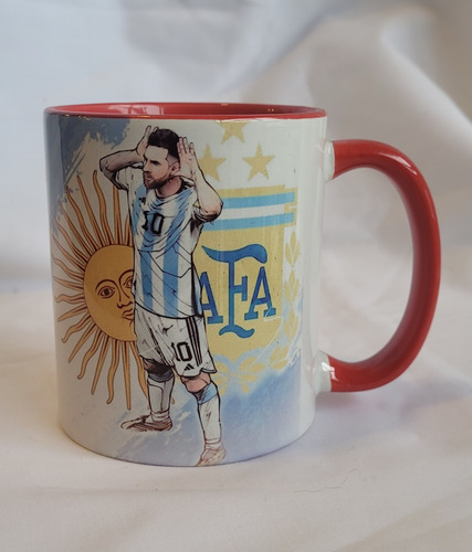 Taza Lionel Messi Tazas Sublimadas Rojo Lionel Messi