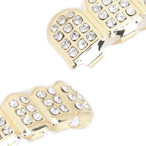 Hip Hop Dientes Postizos A La Moda Chapados En Oro