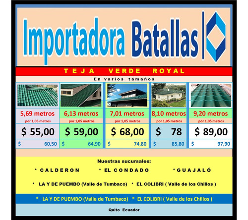 Imagen 6 de 12 de Promocion Teja Españ Pvc $7 Teja Trapezoidal Extragrande T7