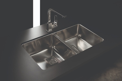 Imagen 3 de 7 de Pileta Cocina Johnson Acero Bacha Doble Quadra Q76 Mm