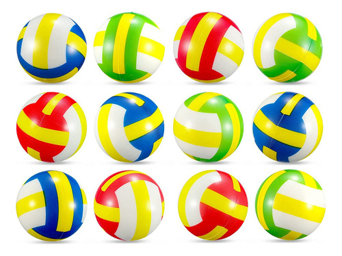 Minipelotas Antiestrés De Voleibol, 12 Unidades, De Espuma,