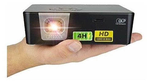 Aaxa P6x Proyector De Batería De 1000 Lúmenes, Batería De 4 