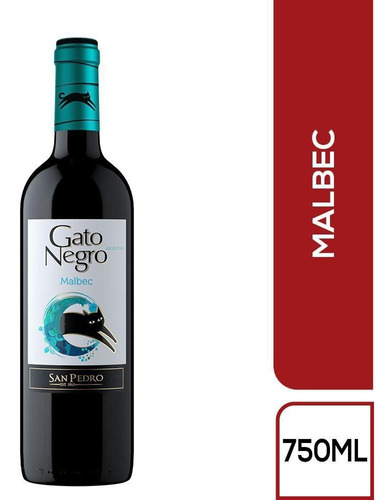 Vino Tinto Chileno Gato Negro Malbec 750 - mL a $45