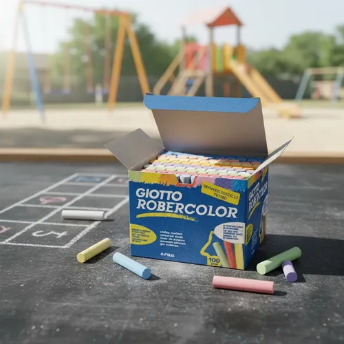 Giz Escolar Giotto Robercolor Lettering Cx 100 Coloridos Colorido