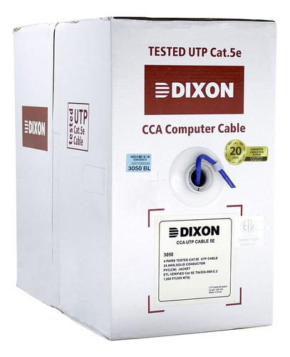 Rollo De Cable Dixon 3050 Cat5e 305 Metros