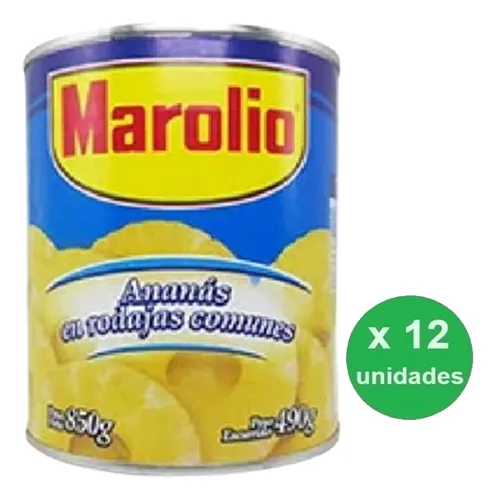 Pack Lata De Ananá En Rodajas Marolio 850g X 12u - Dh Tienda